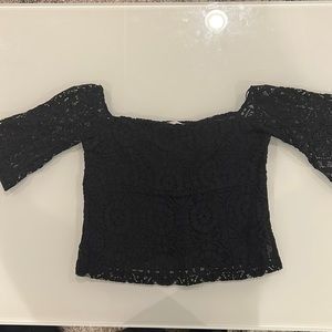 Zara off the shoulder lace top